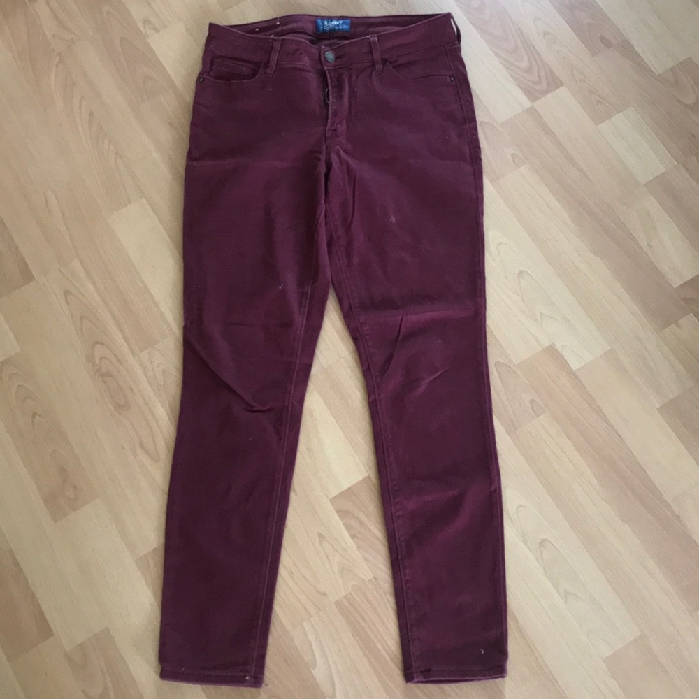 Red skinny jeans